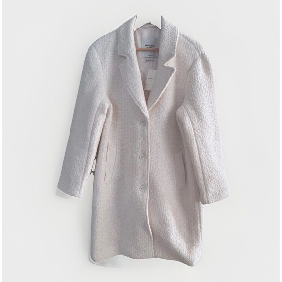 Abercrombie & Fitch Jackets & Blazers - Abercrombie Fitch Dad Coat Large Cream Wool Blend New Designer Overcoat